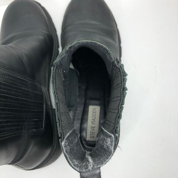 Steve Madden Rankel Chunky Platform Boots 10 Leather Lug Sole Chelsea Y2K Style - Picture 6 of 12